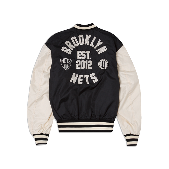 Black Brooklyn Nets Alpha Industries X New Era Reversible MA-1 Bomber Jacket