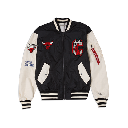 Black Chicago Bulls Alpha Industries X New Era Reversible MA-1 Bomber Jacket