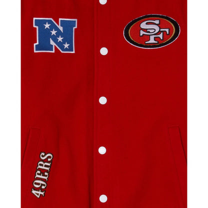 Red San Francisco 49ers New Era 3rd Down Wool Varsity Heavy Jacket