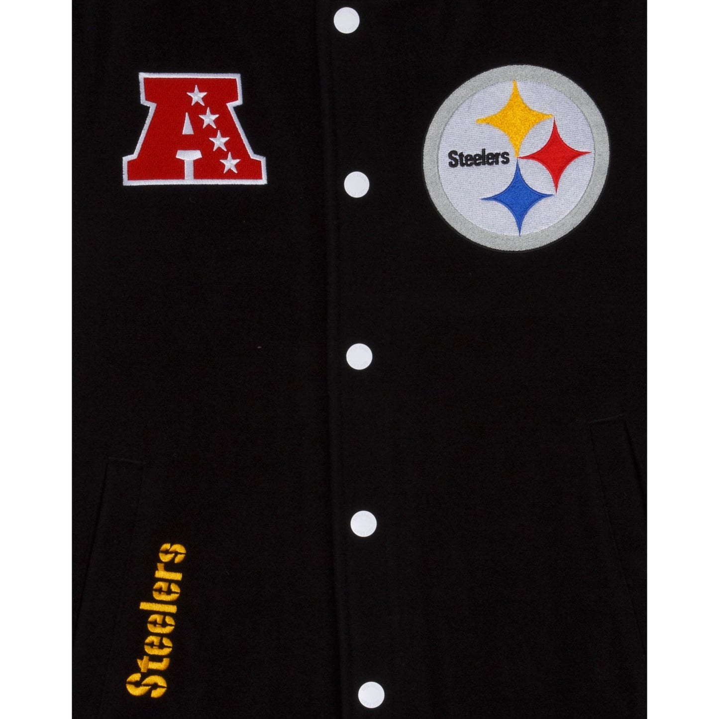 Black Pittsburgh Steelers New Era 3rd Down Wool Varsity Heavy Jacket