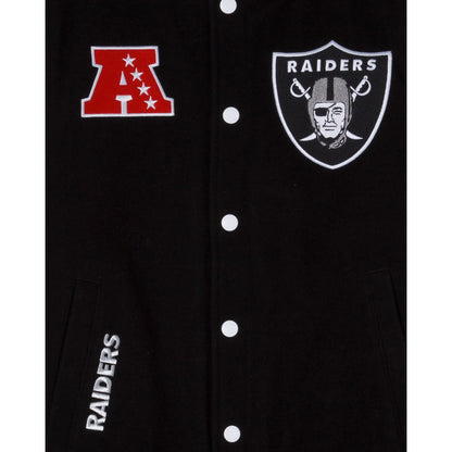 Black Las Vegas Raiders New Era 3rd Down Wool Varsity Heavy Jacket