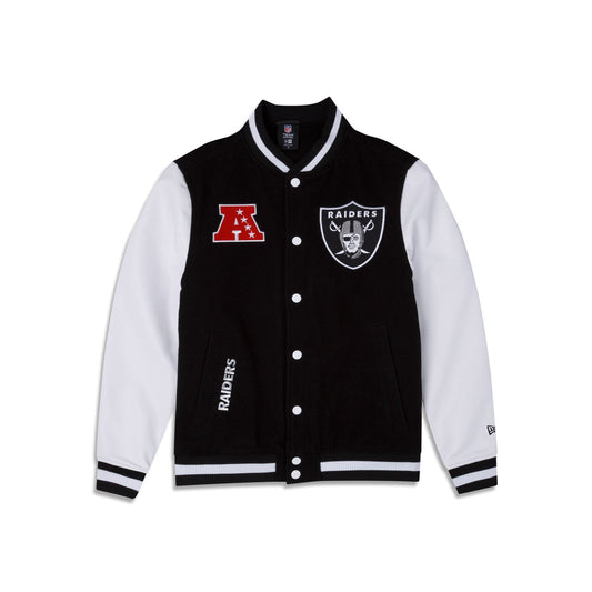 Black Las Vegas Raiders New Era 3rd Down Wool Varsity Heavy Jacket