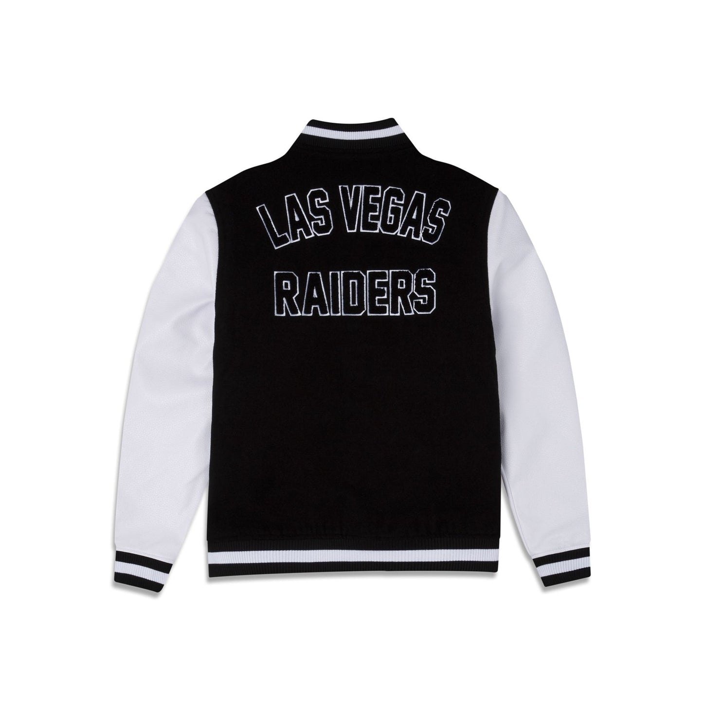 Black Las Vegas Raiders New Era 3rd Down Wool Varsity Heavy Jacket