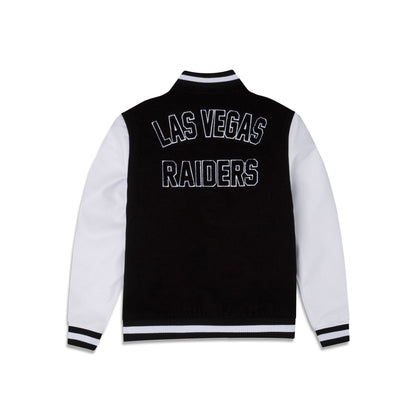 Black Las Vegas Raiders New Era 3rd Down Wool Varsity Heavy Jacket