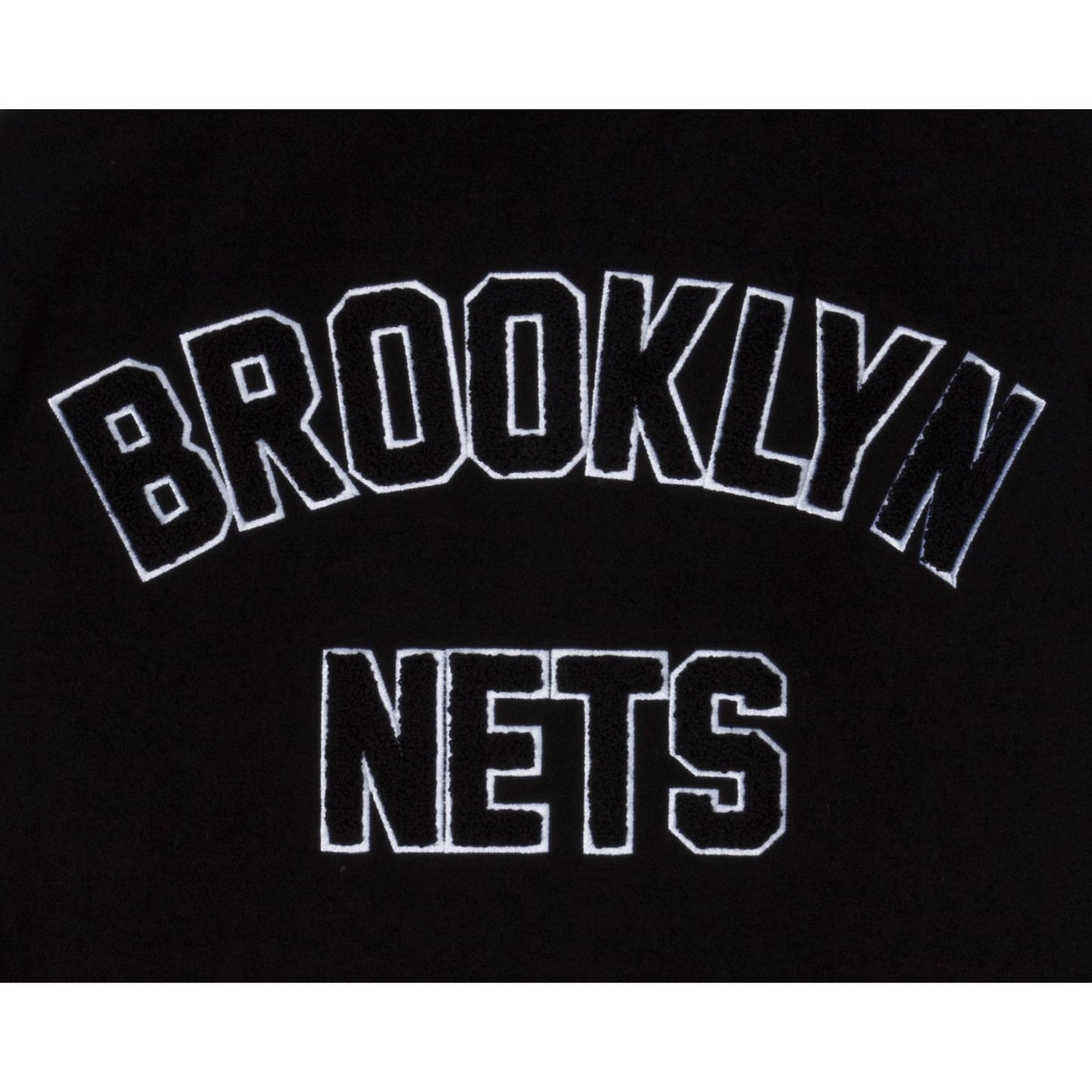 Black Brooklyn Nets New Era Wool Varsity Heavy Jacket