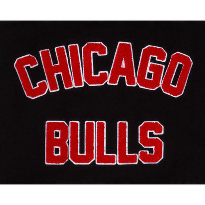 Black Chicago Bulls New Era Wool Varsity Heavy Jacket