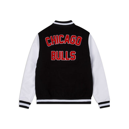Black Chicago Bulls New Era Wool Varsity Heavy Jacket