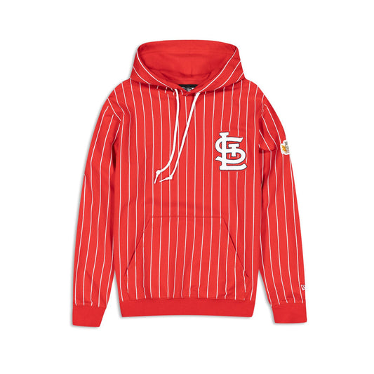 Red St. Louis Cardinals Logo Select New Era Pinstripe Hoodie