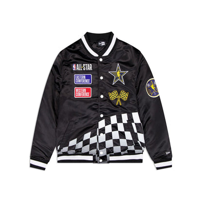 Black NBA All Star Game New Era Mens Rally Drive Medium Weight Satin Jacket