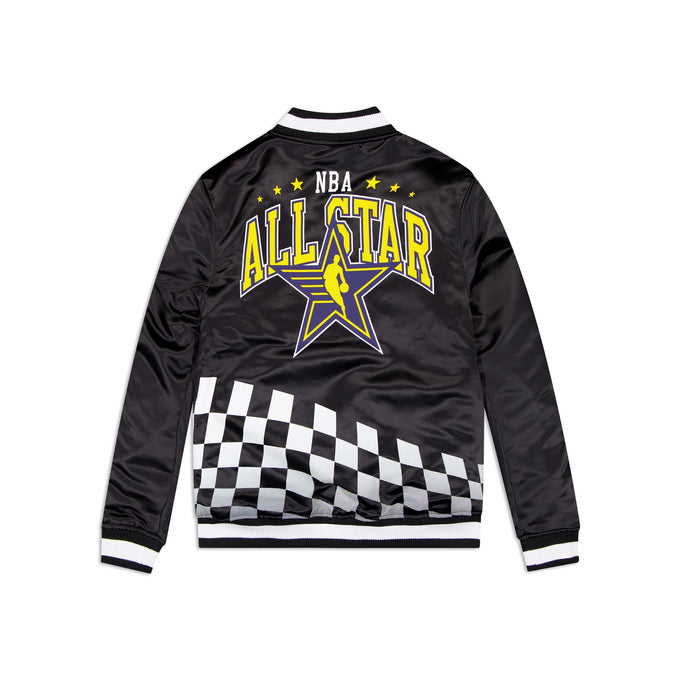 Black NBA All Star Game New Era Mens Rally Drive Medium Weight Satin Jacket