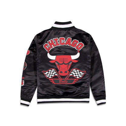 Black Chicago Bulls Red New Era Men's Rally Drive Medium Weight Satin Jacket