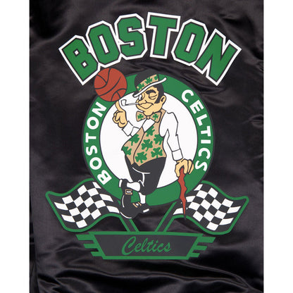 Black Boston Celtics Green New Era Mens Rally Drive Medium Weight Satin Jacket
