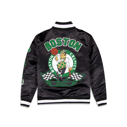 Black Boston Celtics Green New Era Mens Rally Drive Medium Weight Satin Jacket