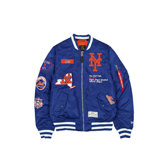 Royal Blue New York Mets Alpha Industries MA-1 New Era Bomber Jacket