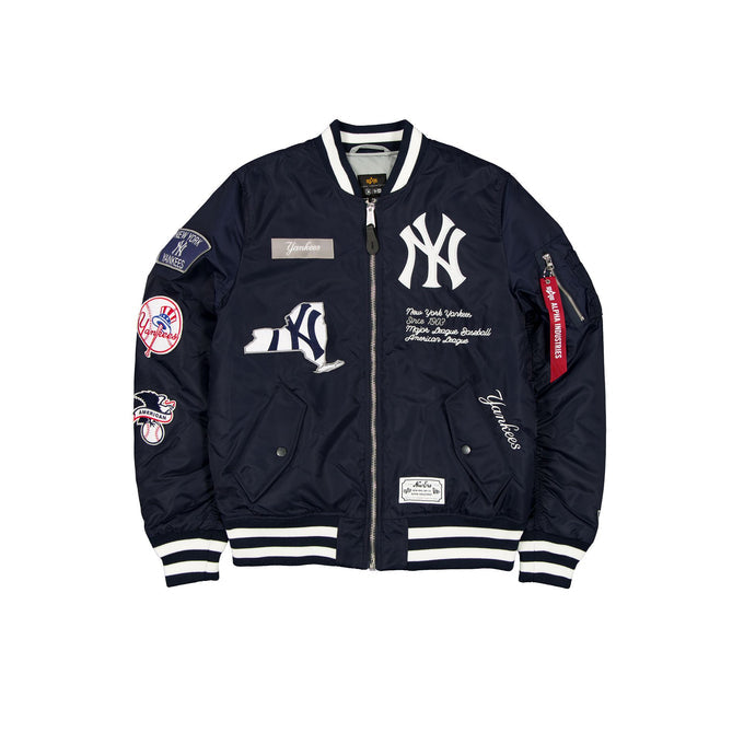 Navy Blue New York Yankees Alpha Industries MA-1 New Era Bomber Jacket