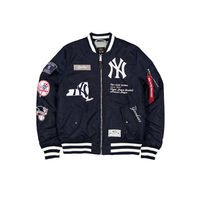 Navy Blue New York Yankees Alpha Industries MA-1 New Era Bomber Jacket