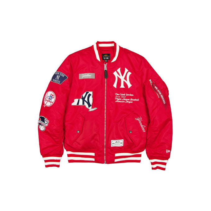 Red New York Yankees Alpha Industries MA-1 New Era Bomber Jacket
