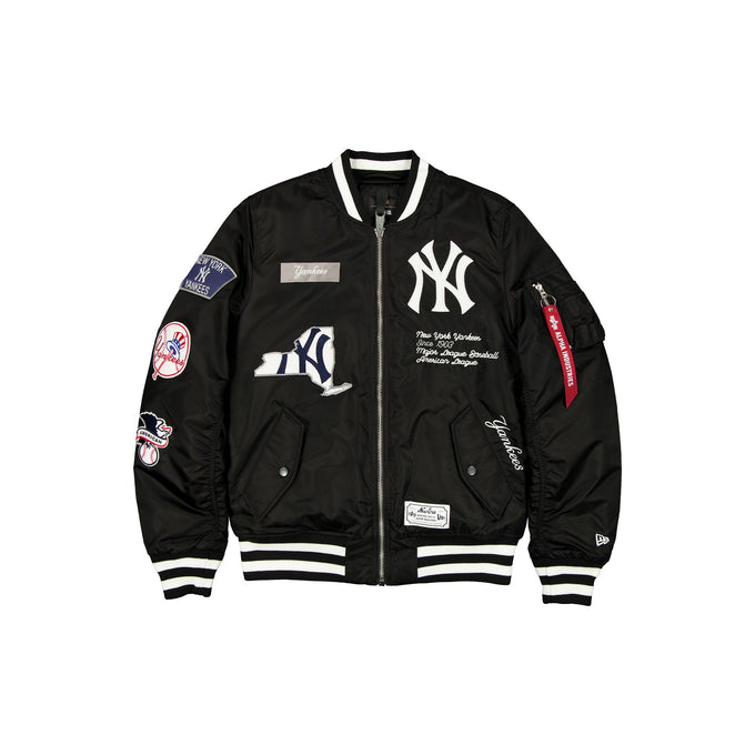 Black New York Yankees Alpha Industries MA-1 New Era Bomber Jacket