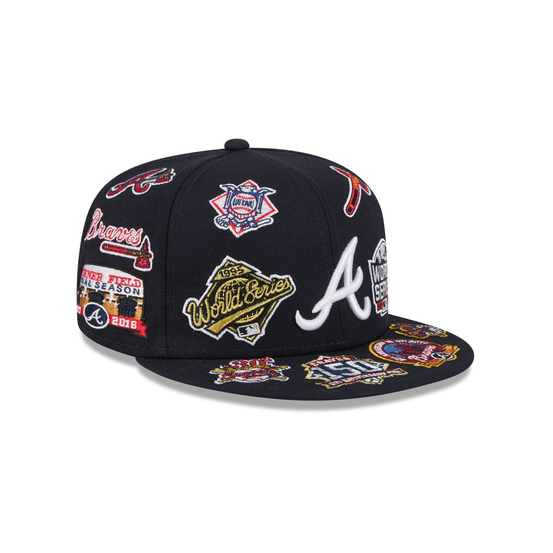 New Era Atlanta Braves 'All Over' 59FIFTY Fitted Navy Blue
