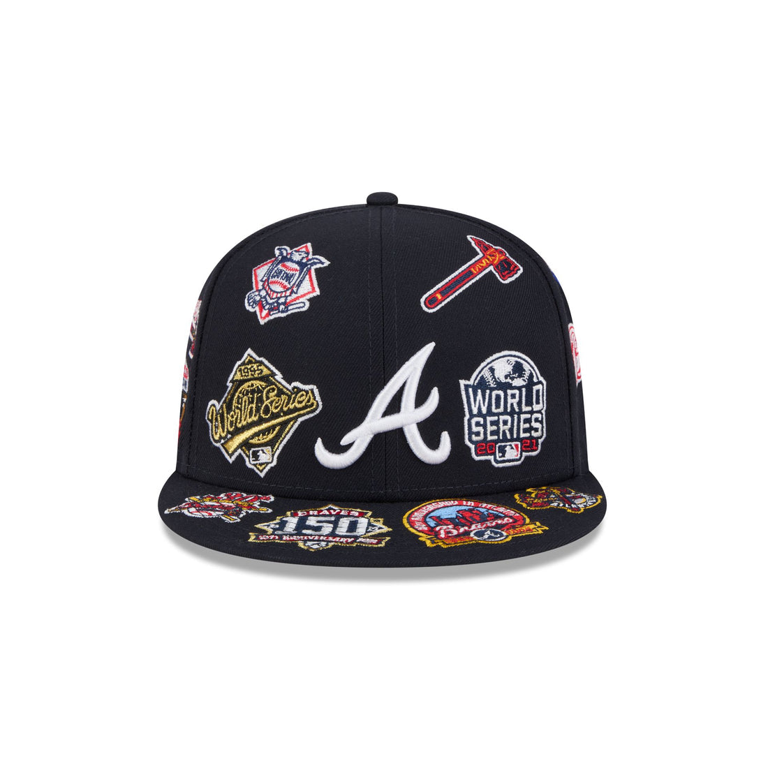 New Era Atlanta Braves 'All Over' 59FIFTY Fitted Navy Blue