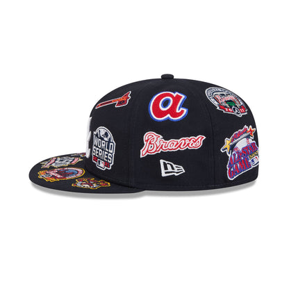 New Era Atlanta Braves 'All Over' 59FIFTY Fitted Navy Blue