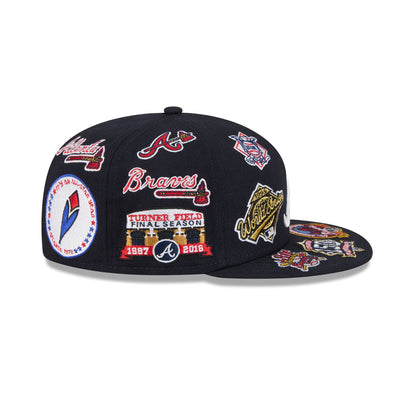 New Era Atlanta Braves 'All Over' 59FIFTY Fitted Navy Blue
