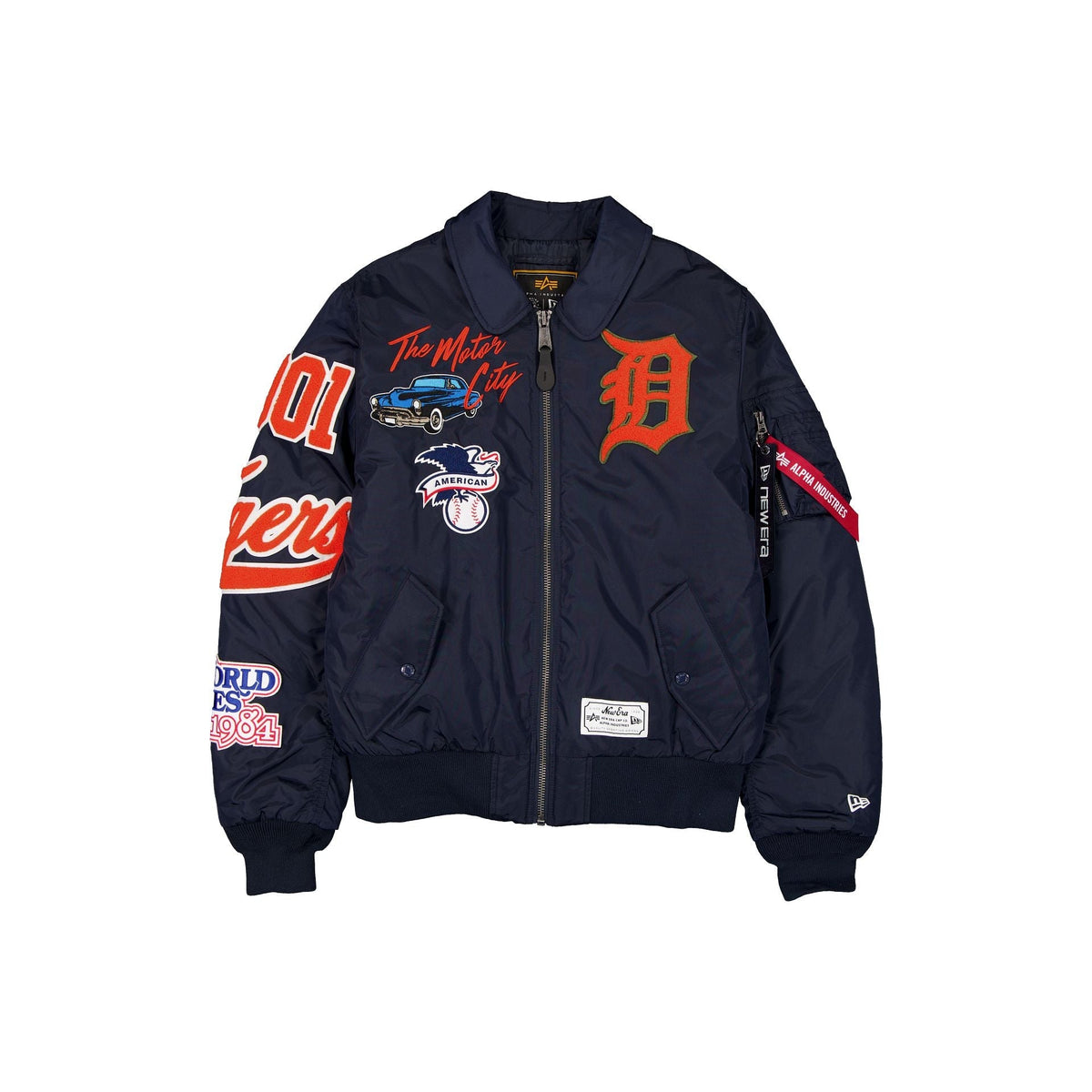 Navy Blue Detroit Tigers Alpha Industries MA-1 New Era Flight Jacket