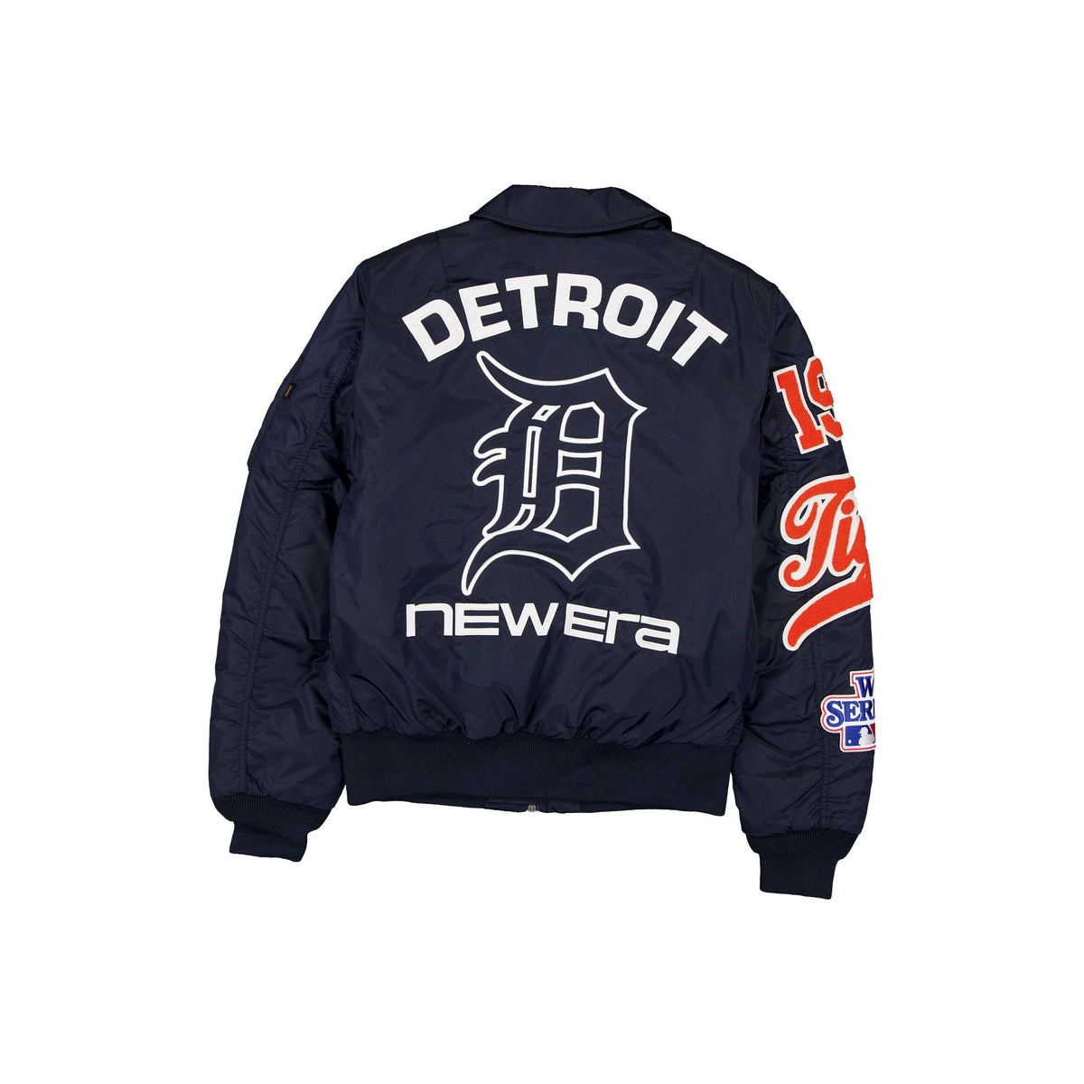 Navy Blue Detroit Tigers Alpha Industries MA-1 New Era Flight Jacket