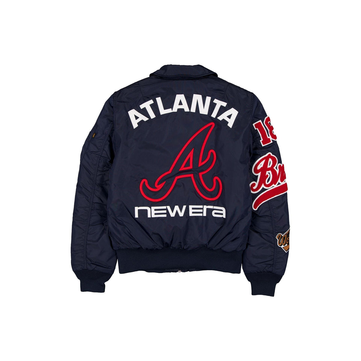 Navy Blue Atlanta Braves Alpha Industries MA-1 New Era Flight Jacket