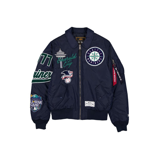 Navy Blue Seattle Mariners Alpha Industries MA-1 New Era Flight Jacket