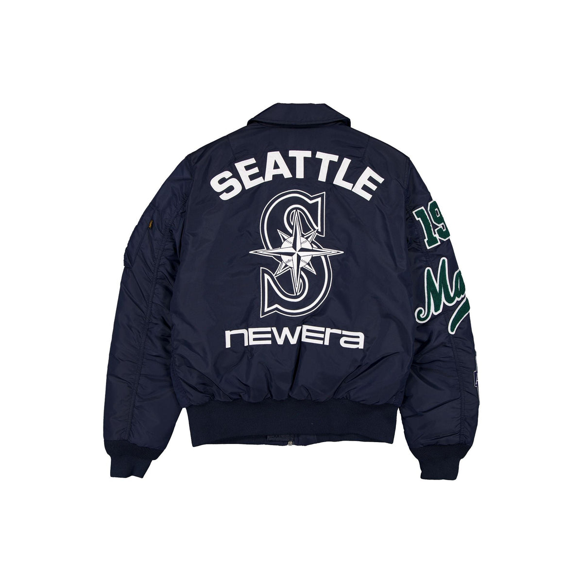Navy Blue Seattle Mariners Alpha Industries MA-1 New Era Flight Jacket