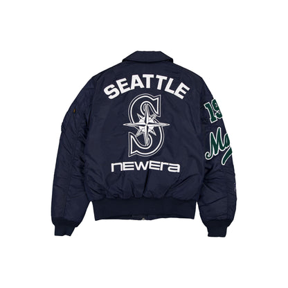 Navy Blue Seattle Mariners Alpha Industries MA-1 New Era Flight Jacket