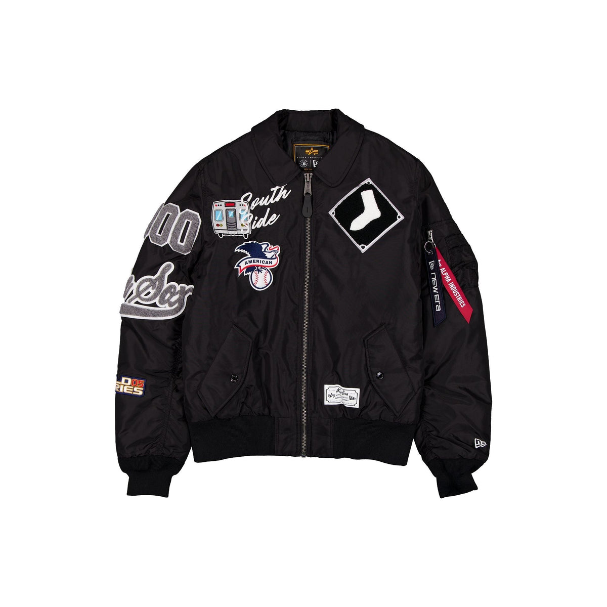 Black Chicago White Sox Alpha Industries MA-1 New Era Flight Jacket