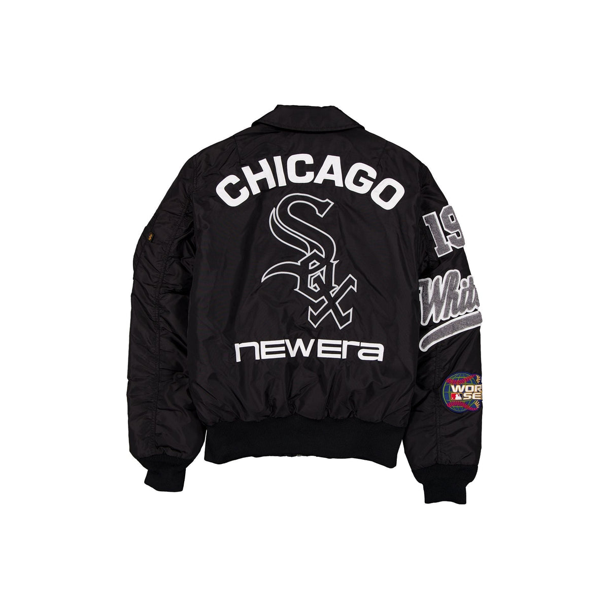 Black Chicago White Sox Alpha Industries MA-1 New Era Flight Jacket
