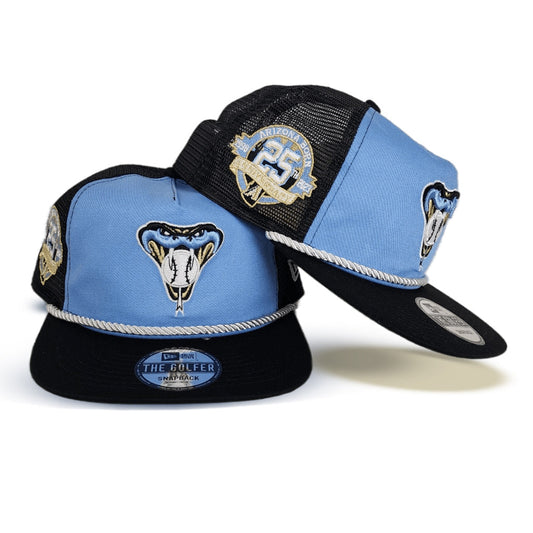 Sky Blue Arizona Diamondbacks Black Trucker Green Bottom 25th Anniversary Side Patch New Era Snapback