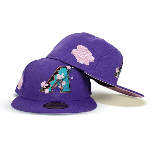 Arizona Diamondbacks 2001 World Series Side Patch Bloom Pink Bottom 59FIFTY Fitted