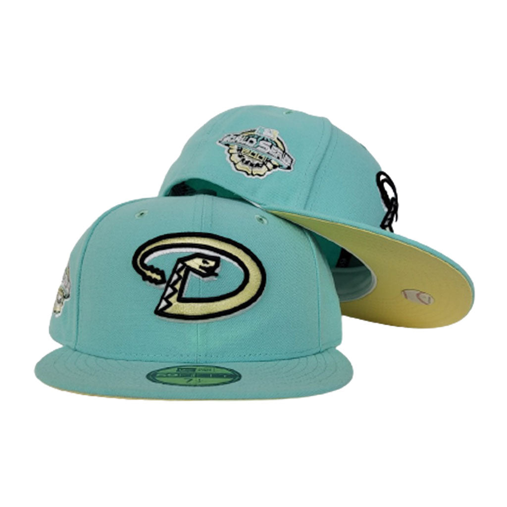 Arizona Diamondbacks Mint Green Light Yellow Bottom 2001 World Series New Era 59Fifty Fitted