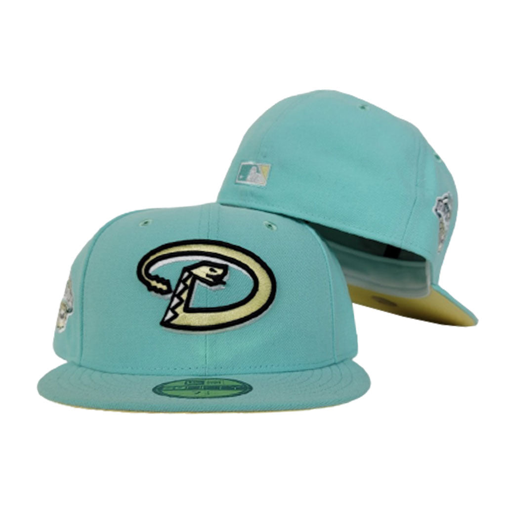 Arizona Diamondbacks Mint Green Light Yellow Bottom 2001 World Series New Era 59Fifty Fitted
