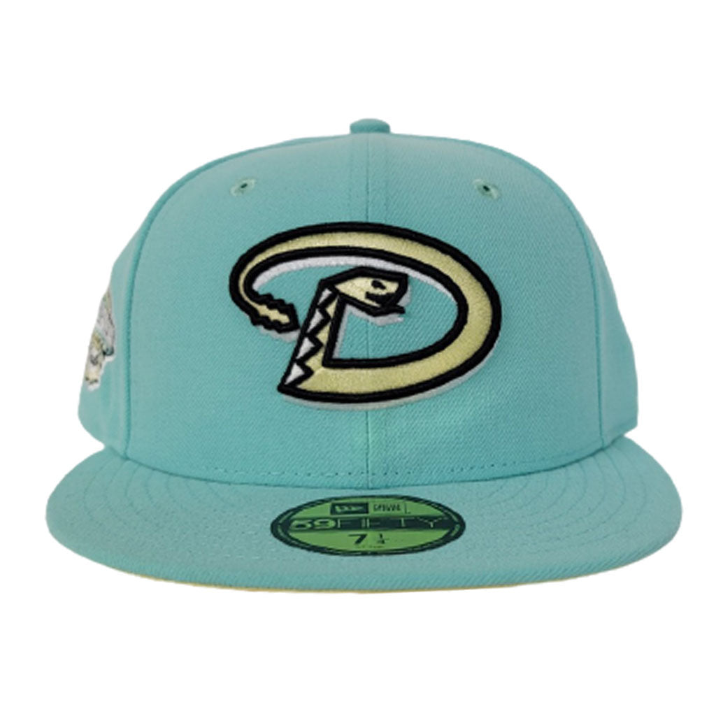 Arizona Diamondbacks Mint Green Light Yellow Bottom 2001 World Series New Era 59Fifty Fitted