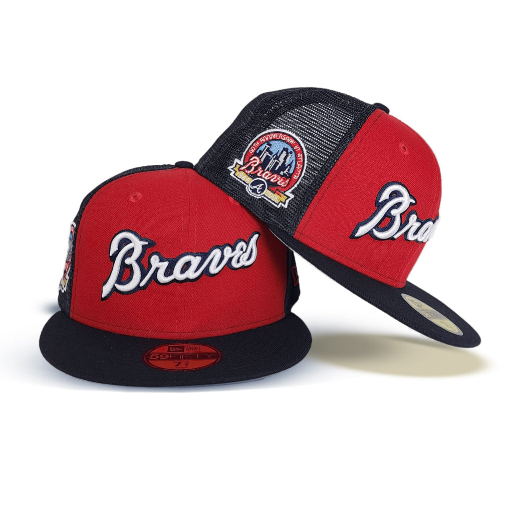 Atlanta Braves Vegas Gold Visor Green Bottom 40th Anniversary Side Patch New Era 59Fifty Fitted