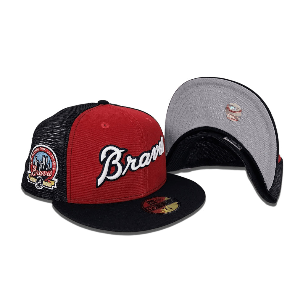Atlanta Braves Vegas Gold Visor Green Bottom 40th Anniversary Side Patch New Era 59Fifty Fitted