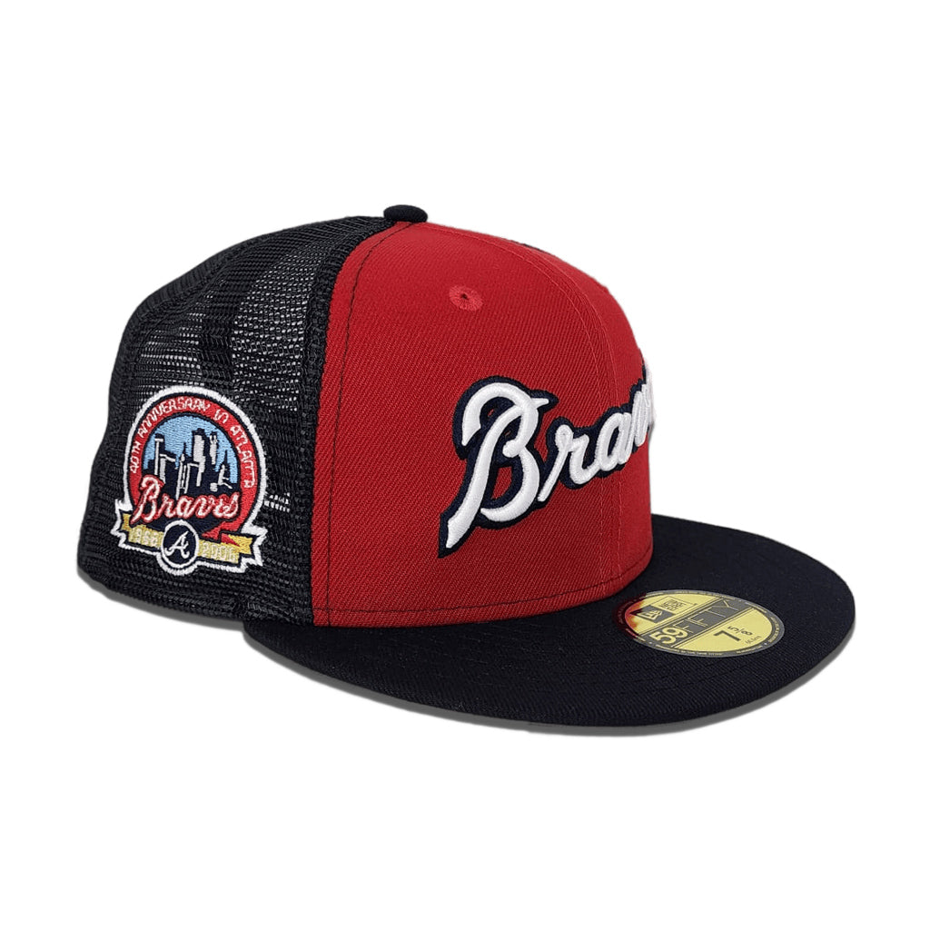 Atlanta Braves Vegas Gold Visor Green Bottom 40th Anniversary Side Patch New Era 59Fifty Fitted
