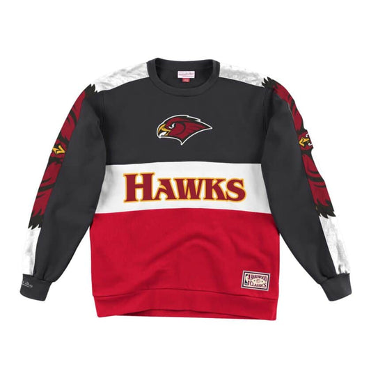 Atlanta Hawks Mitchell & Ness Scorer Fleece Crew Sweatshirt