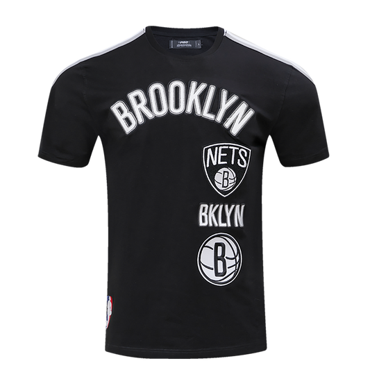 Black Brooklyn Nets Retro Classic SJ Striped T-Shirt
