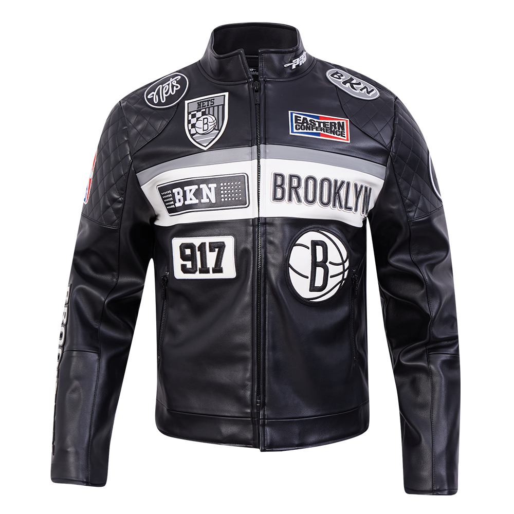 Black Brooklyn Nets Pro Standard Moto Jacket