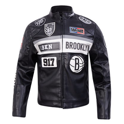 Black Brooklyn Nets Pro Standard Moto Jacket