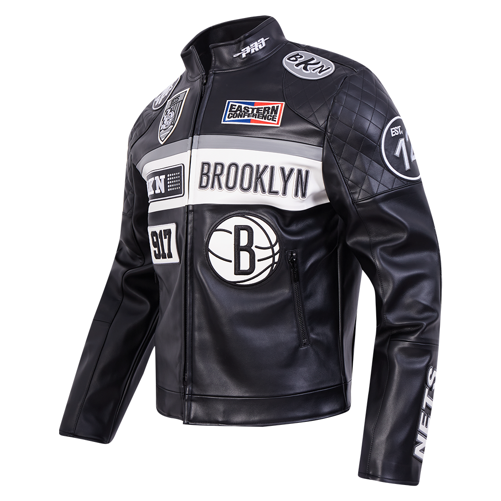 Black Brooklyn Nets Pro Standard Moto Jacket
