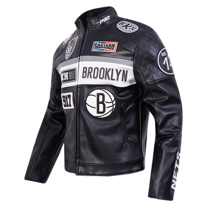 Black Brooklyn Nets Pro Standard Moto Jacket