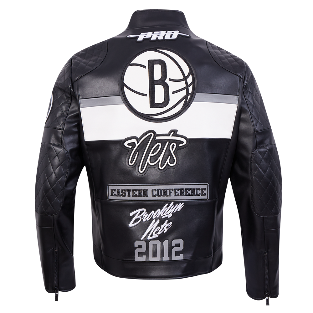 Black Brooklyn Nets Pro Standard Moto Jacket