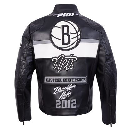 Black Brooklyn Nets Pro Standard Moto Jacket